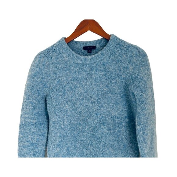 J.CREW Alpaca Merino Wool Teddy Sweater in Heather Blue Size XSmall - Picture 2 of 7